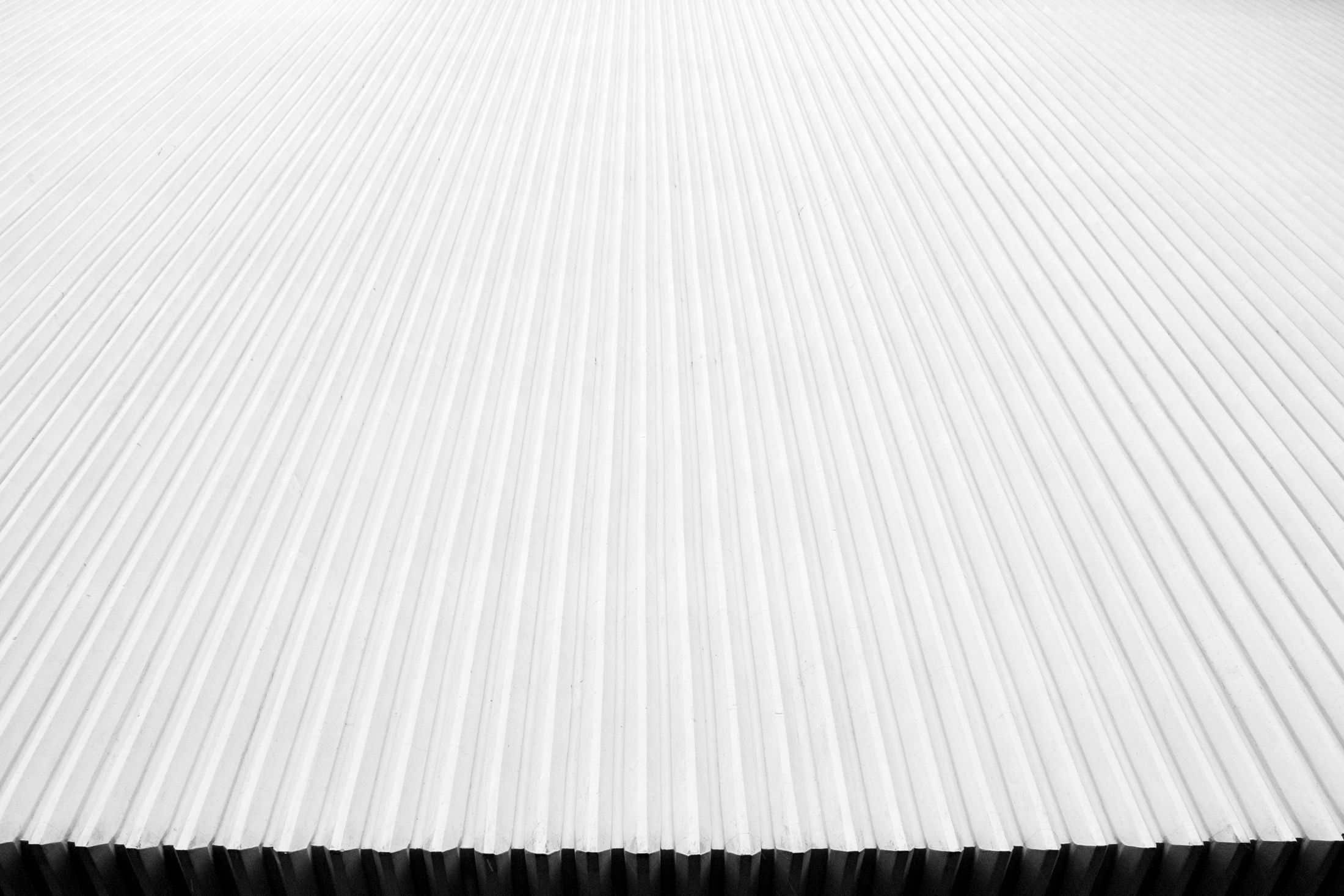White corrugated wall cladding